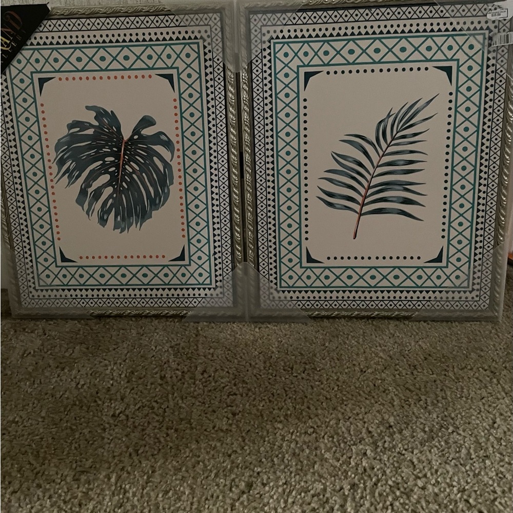 Tropical Leaf Wall Art Set - Picture 2 of 3